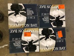 Lot of Hampton Bay Gazelle 4-Light LED Natural Iron Universal Ceiling Fan Light Kit  Customer Returns See Pictures