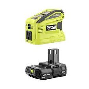 RYOBI 150-Watt Push Button Start Power Source and Charger for ONE 18-Volt Battery Generator with 2.0 Ah Battery Customer Returns See Pictures