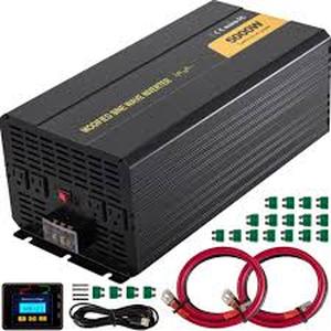 VEVOR Car Power Converter 5000-Watt Modified Sine Wave Inverter DC12-Volt to AC120-Volt with LCD Remote Controller AC Outlets  Customer Returns See Pictures