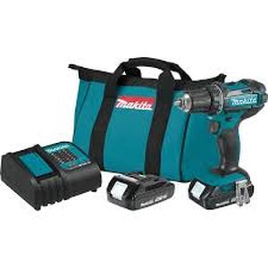 Makita 1.5 Ah 18V LXT Lithium-Ion Compact Cordless 12 in. Variable Speed Driver Drill Kit with Tool Bag    Customer Returns See Pictures