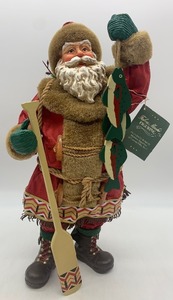 lot 4 image: Vintage MIDWEST IMPORTERS Fabric Mache Santa - Fishing