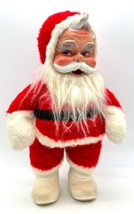 lot 79 image: VINTAGE 1950s RUSHTON CO. Pixie Face SANTA with White Rubber Boots