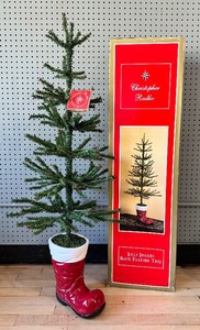 lot 82 image: RARE CHRISTOPHER RADKO Home for the Holidays JOLLY JINGLES BOOT Feather Tree