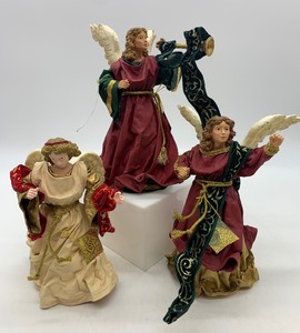 lot 60 image: SPIRIT OF CHRISTMAS Fabric Mache Angels - QTY 3