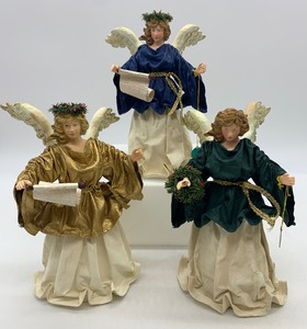 lot 59 image: CLOTHTIQUE Possible Dream Angels - Qty 3 - Blue, Green and Gold