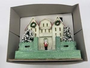 lot 35 image: Vintage CHRISTOPHER RADKO Shiny Bright Village House NIB - Balsam Fir Boulevard - White