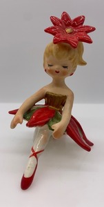 lot 24 image: Vintage LEFTON Poinsettia Ballerina Figurine