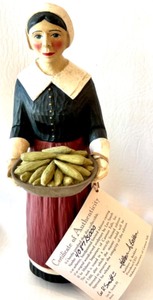 lot 113 image: Folk Art Original Carvings by LEO SMITH III - Pilgrim Woman Numbered, with Box and COA