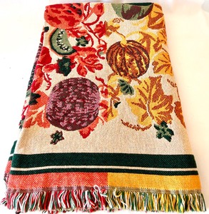 lot 115 image: NEW - GOODWIN WEAVERS 100% Cotton Autumn Pumpkin Throw Blanket