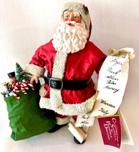 lot 119 image: CLOTHTIQUES by POSSIBLE DREAMS Vintage Collectable 1940s Traditional Santa Figure with Box