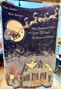lot 160 image: NEW - CLASSICS by CHATHAM Now, Dasher Now, Dancer Now, Prancer and Vixen On, Comet on, Cupid On, Donner and Blitzen100% Cotton JACQUARD THROWS Blanket