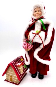 lot 174 image: MACYs HOLIDAY LANE MS. Claus Figure & Sewing Box