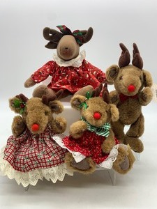 lot 277 image: Plush STUFFED Christmas Reindeer - QTY 4