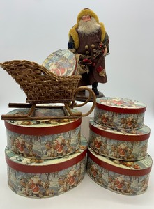 lot 279 image: CHRISTMAS Nesting Boxes and Santa