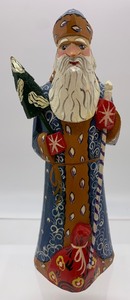 lot 286 image: Vintage RUSSIAN Wood Carved Santa with Staff #2