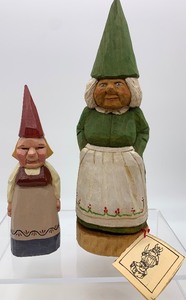 lot 289 image: Artisan GNOMES - Hand Carved and Painted