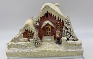 lot 308 image: Vintage BETHANY LOWE Folk Art Christmas House