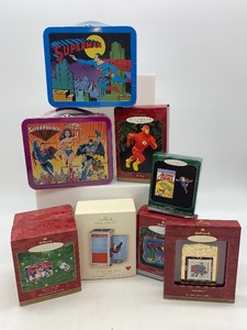 lot 184 image: SUPERHERO Lunchboxes and Hallmark Keepsake Christmas Ornaments