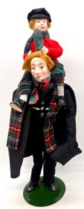 lot 125 image: DEPARTMENT 56 A Christmas Carol Collector Series BOB CRACHIT & TINY TIM Porcelain Figures with Stand