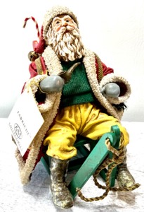 lot 241 image: KSA COLLECTABLES Fabriche Sled Santa KURT ADLER Figurine with Box