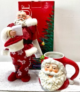 lot 244 image: CLOTHTIQUE by POSSIBLE DREAMS Sock It To Me Santa 2002 & Santa Mug