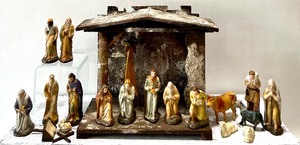 lot 246 image: Vintage Naivety Scene with Figures - German and Japan