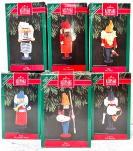 lot 262 image: HALLMARK KEEPSAKE North Pole Nutcracker 1992 Ornaments - QTY 6