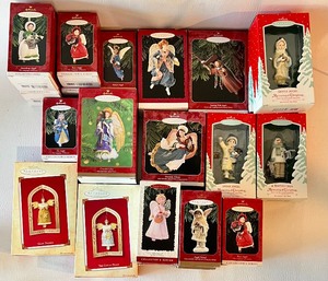 lot 395 image: HALLMARK COLLECTORS SERIES Ornaments including Angels, A Winters Ride Memories of Christmas and more - QTY 20