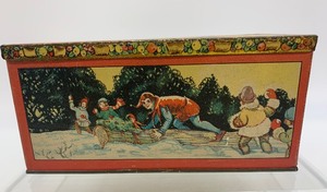 lot 338 image: Vintage TINDECO Fruit Cake Tin Box - Circa 1920-1930