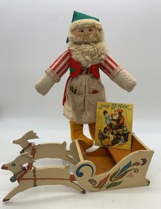 lot 360 image: Vintage Cloth WORKSHOP Elf, Sleigh and Booklet