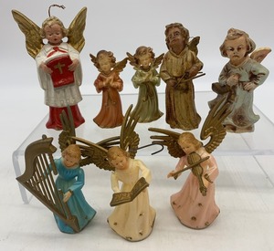 lot 422 image: Set of 8 Vintage ANGEL Christmas Ornaments
