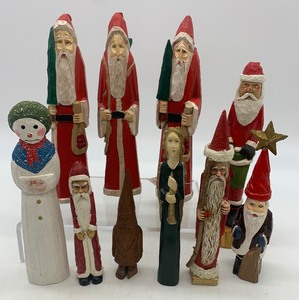 lot 424 image: Vintage WOOD & CERAMIC Figurines - QTY 10
