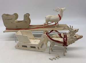 lot 432 image: Antique GERMAN Christmas Sleighs with Reindeer