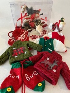 lot 465 image: Christmas Sweater and Jacket Ornaments with Rocking Horse and Polar Bear