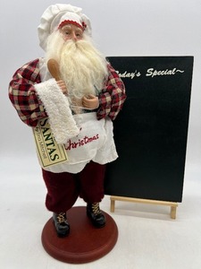 lot 435 image: TINA MITCHELL Baker Chef Santa with Blackboard Menu