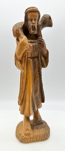 lot 559 image: Vintage Hand Carved Olive Wood Shepherd