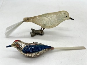 lot 189 image: Vintage Antique GLASS Bird Ornaments - German