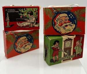 lot 229 image: Antique Vintage Paper Candy Container Boxes - QTY 4