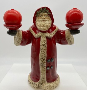 lot 50C image: Ceramic Santa Candle Holder