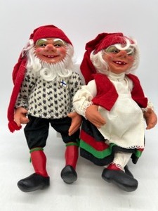 lot 50E image: Pair of ARNE HASLE Latex Norwegian Elf Troll Nisse Tomte Dolls