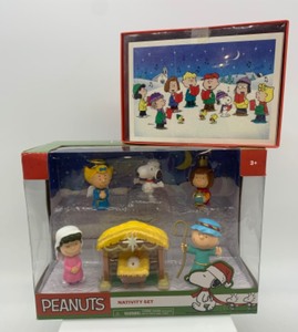 lot 564 image: Peanuts NATIVITY Set NIB with Peanuts Christmas Cards NIB