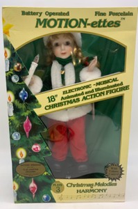 lot 570 image: Vintage MOTIONETTE Christmas Action Animated Porcelain Figurine NIB