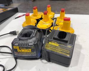 lot 74 image: Dewalt Batteries and Chargers