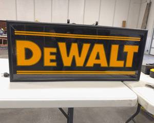 lot 70 image: Dewalt Lighted Wall Sign