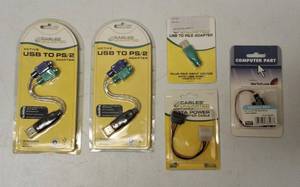 Cables Unlimited  Computer Part  (2) Active USB to PS2 Adapter (1) USB to PS2 Adapter, (1) Right Angle Sata Power Adapter, Computer Part 2.5 - 3.5 IDE Hard Drive Cable Adapter