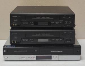(2) Sharp VC -A565 4 Head  1 Minute Rewind - Video Players & (1) Zenith DVD & Video Recorder