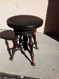 Vintage Glass Ball & Brass Claw Foot Stool