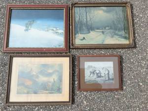 4-Vintage Framed Prints