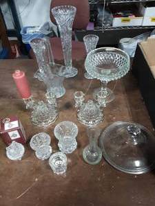Variety Of Crystal & Etched Glass