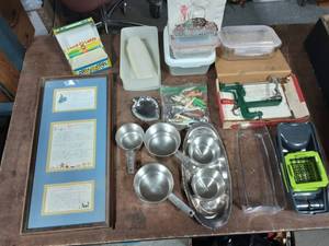 Kitchen Wares Apple Corer, Mandolin Slicer, Food Storage Containers, Recipe Box & Framed Recipes